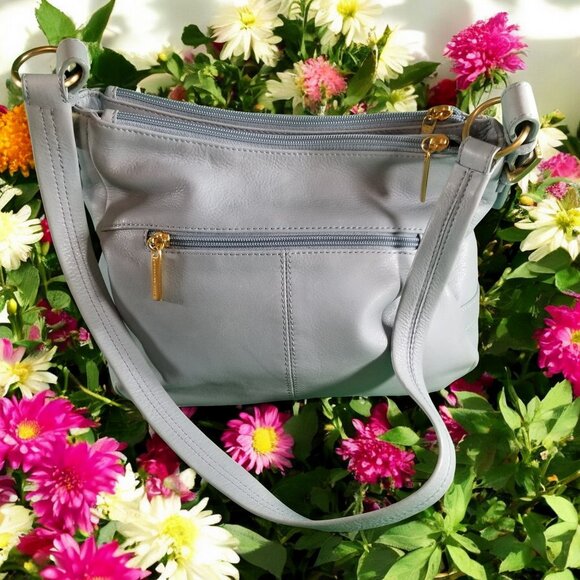 Stone Mountain Blue Leather Purse Shoulder Bag 12238 - Picture 4 of 9